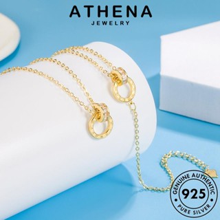 ATHENA JEWELRY แฟชั่น เครื่องประดับ เลขโรมันที่สง่างาม เครื่องประดับ ต้นฉบับ จี้ แท้ 925 ผู้หญิง สร้อยคอ Silver เงิน เกาหลี S25