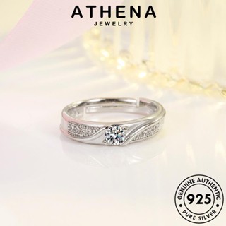 ATHENA JEWELRY เครื่องประดับ เกาหลี Silver เครื่องประดับ มอยส์ซาไนท์ไดมอนด์ ต้นฉบับ เงิน เปิดแฟชั่น แหวน คู่รัก แท้ แฟชั่น 925 R307