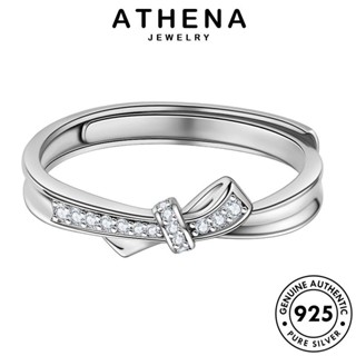 ATHENA JEWELRY มอยส์ซาไนท์ไดมอนด์ เกาหลี ต้นฉบับ แฟชั่น เครื่องประดับ แหวน คู่รัก เครื่องประดับ 925 เงิน พี่โบว์ แท้ Silver R309