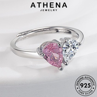 ATHENA JEWELRY แหวน เงิน คริสตัลเพชรสีชมพู บุคลิกภาพรูปหัวใจ แท้ Silver เกาหลี 925 คู่รัก แฟชั่น ต้นฉบับ เครื่องประดับ เครื่องประดับ R311