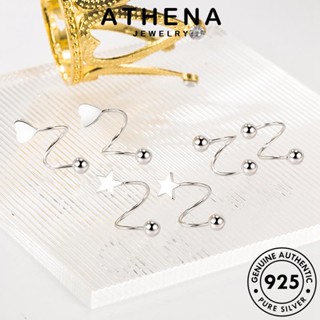 ATHENA JEWELRY แท้ เกาหลี ตุ้มหู ต้นฉบับ ผู้หญิง 925 เครื่องประดับ แฟชั่น หนีบ เครื่องประดับ Silver เงิน ห่วง ต่างหู ฤดูใบไม้ผลิแฟชั่น E794