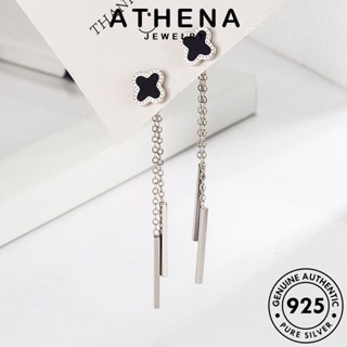 ATHENA JEWELRY แท้ ห่วง ตุ้มหู ต่างหู เงิน 925 เครื่องประดับ ผู้หญิง แฟชั่น โคลเวอร์พู่ เกาหลี เครื่องประดับ ต้นฉบับ หนีบ Silver E797