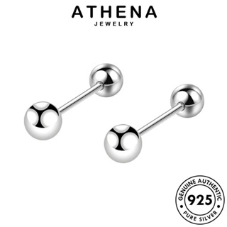 ATHENA JEWELRY ห่วง 925 ผู้หญิง เงิน แฟชั่น เครื่องประดับ แท้ เครื่องประดับ ตุ้มหู หนีบ สกรูง่ายๆ ต่างหู เกาหลี Silver ต้นฉบับ E800