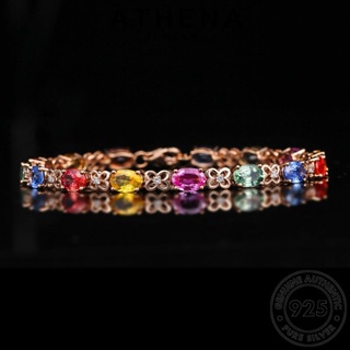 ATHENA JEWELRY กำไล เครื่องประดับ เงิน ผู้หญิง ต้นฉบับ 925 คริสตัลโกลด์ Silver ผู้หญิง กำไลข้อมือ เกาหลี แฟชั่น สี่เหลี่ยม เครื่องประดับ แท้ B32