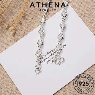 ATHENA JEWELRY ผู้หญิง 925 เงิน กำไล แฟชั่น เครื่องประดับ ผู้หญิง ต้นฉบับ เครื่องประดับ Silver ดอกกุหลาบที่เรียบง่าย แท้ เกาหลี กำไลข้อมือ B64