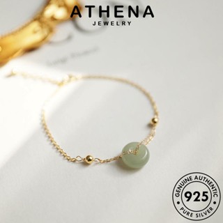 ATHENA JEWELRY ปุ่มความปลอดภัย แฟชั่น 925 หยก แท้ ผู้หญิง เครื่องประดับ เงิน กำไล เกาหลี ต้นฉบับ ผู้หญิง เครื่องประดับ Silver กำไลข้อมือ B136