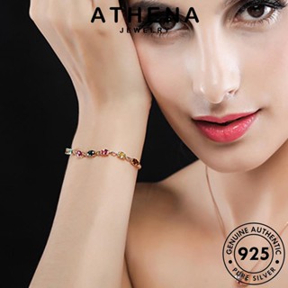 ATHENA JEWELRY มีคุณธรรมสูง 925 กำไลข้อมือ ผู้หญิง ทองทับทิม เครื่องประดับ เงิน เครื่องประดับ เกาหลี Silver แฟชั่น กำไล แท้ ผู้หญิง ต้นฉบับ B222