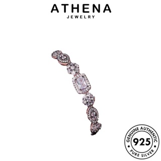 ATHENA JEWELRY กำไล เกาหลี ต้นฉบับ ผู้หญิง แท้ 925 สี่เหลี่ยม เครื่องประดับ กำไลข้อมือ มอยส์ซาไนท์ไดมอนด์ Silver ผู้หญิง เครื่องประดับ แฟชั่น เงิน B273