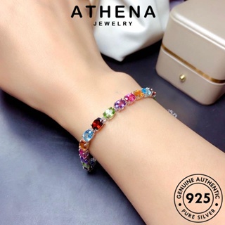 ATHENA JEWELRY เกาหลี กำไล ผู้หญิง เครื่องประดับ วงรี คริสตัล ผู้หญิง 925 แฟชั่น เงิน ต้นฉบับ เครื่องประดับ แท้ Silver กำไลข้อมือ B291