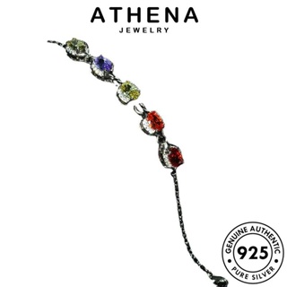 ATHENA JEWELRY เกล็ดหิมะ แท้ 925 แฟชั่น เครื่องประดับ มรกต กำไลข้อมือ ผู้หญิง เกาหลี ผู้หญิง กำไล เครื่องประดับ Silver ต้นฉบับ เงิน B292