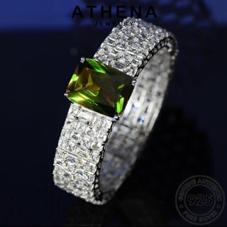 ATHENA JEWELRY แท้ 925 ต้นฉบับ เครื่องประดับ กำไลข้อมือ แฟชั่น ผู้หญิง เกาหลี เครื่องประดับ Silver เงิน ผู้หญิง หรูหรา กำไล มรกต B306