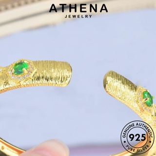 ATHENA JEWELRY 925 กำไลข้อมือ ผู้หญิง ต้นฉบับ ผู้หญิง แท้ แฟชั่น เกาหลี เงิน เครื่องประดับ ทองมรกต Silver เครื่องประดับ การแกะสลักพื้นผิว กำไล B309