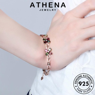 ATHENA JEWELRY แฟชั่น กำไล ผู้หญิง เงิน ผู้หญิง ทองมรกต เครื่องประดับ เกาหลี ต้นฉบับ แท้ Silver กำไลข้อมือ 925 เครื่องประดับ โคลเวอร์สี่ใบ B341