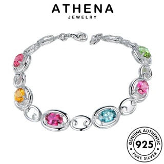 ATHENA JEWELRY Silver แท้ กำไล ผู้หญิง แฟชั่น เครื่องประดับ คริสตัล 925 ผู้หญิง เครื่องประดับ หรูหรา เกาหลี ต้นฉบับ กำไลข้อมือ เงิน B342