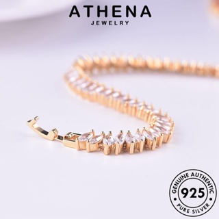 ATHENA JEWELRY ต้นฉบับ มอยส์ซาไนท์ 925 ตาม้า โกลด์ แฟชั่น เครื่องประดับ ผู้หญิง แท้ ไดมอนด์ เกาหลี ผู้หญิง กำไลข้อมือ กำไล เครื่องประดับ เงิน Silver B382