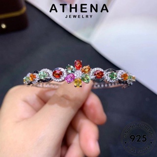 ATHENA JEWELRY ผู้หญิง แท้ เกาหลี ผู้หญิง เครื่องประดับ คริสตัล ต้นฉบับ 925 Silver เงิน กำไลข้อมือ แฟชั่น กำไล เครื่องประดับ มีสีสัน B518