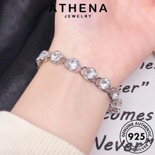 ATHENA JEWELRY Silver เงิน กำไล กำไลข้อมือ เครื่องประดับ แท้ ผู้หญิง แฟชั่น 925 ต้นฉบับ เครื่องประดับ เพชรกลมแฟชั่น เกาหลี ผู้หญิง มอยส์ซาไนท์ไดมอนด์ B526