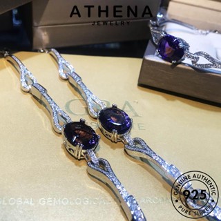 ATHENA JEWELRY พลอยสีม่วง เครื่องประดับ เกาหลี 925 กำไลข้อมือ ระดับไฮเอนด์ Silver ผู้หญิง ต้นฉบับ เครื่องประดับ แท้ ผู้หญิง เงิน แฟชั่น กำไล B538