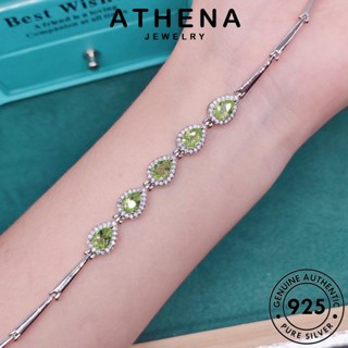 ATHENA JEWELRY เครื่องประดับ ต้นฉบับ คริสตัล เงิน เครื่องประดับ 925 เกาหลี Silver แฟชั่น กำไลข้อมือ ผู้หญิง แท้ กำไล ผู้หญิง รูปร่างมะกอก B544