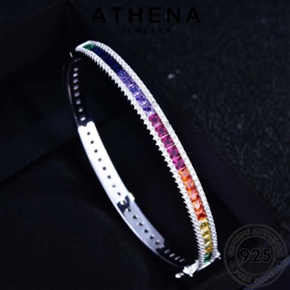 ATHENA JEWELRY หรูหรา คริสตัล เกาหลี แท้ กำไลข้อมือ ผู้หญิง เครื่องประดับ ต้นฉบับ เครื่องประดับ กำไล 925 แฟชั่น เงิน ผู้หญิง Silver B557