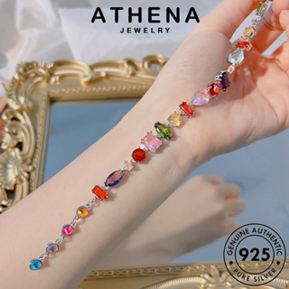 ATHENA JEWELRY กำไลข้อมือ เครื่องประดับ แฟชั่น ผู้หญิง แท้ ผู้หญิง ลูกอมสี่เหลี่ยม กำไล 925 ต้นฉบับ เกาหลี Silver คริสตัล เครื่องประดับ เงิน B565