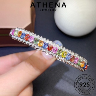 ATHENA JEWELRY แท้ กำไล 925 เครื่องประดับ เงิน คริสตัล แฟชั่น เกาหลี กำไลข้อมือ ผู้หญิง ผู้หญิง ต้นฉบับ เครื่องประดับ Silver มีสีสัน B520