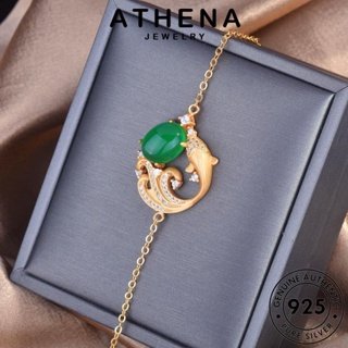 ATHENA JEWELRY เครื่องประดับ กำไลข้อมือ ผู้หญิง เครื่องประดับ แฟชั่น ก้อยย้อนยุค แท้ Silver 925 เกาหลี กำไล หยก เงิน ต้นฉบับ ผู้หญิง B593