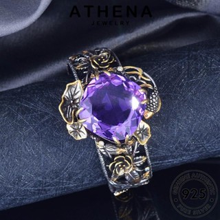 ATHENA JEWELRY แท้ ผู้หญิง กำไล ต้นฉบับ พลอยสีม่วง เงิน Silver เครื่องประดับ แฟชั่น 925 ผู้หญิง กุหลาบวินเทจ กำไลข้อมือ เครื่องประดับ เกาหลี B594