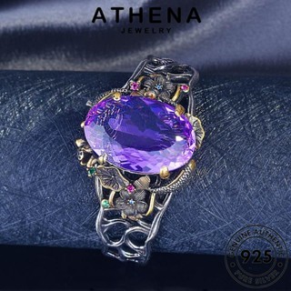 ATHENA JEWELRY ราศีมีนกลวงเล่นดอกบัว พลอยสีม่วง เงิน เครื่องประดับ เครื่องประดับ เกาหลี แท้ แฟชั่น Silver ผู้หญิง ผู้หญิง ต้นฉบับ กำไล กำไลข้อมือ 925 B595