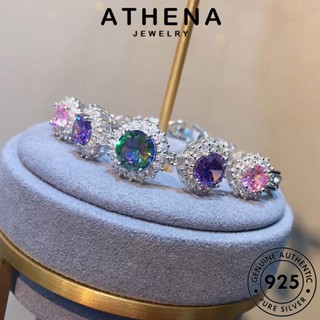 ATHENA JEWELRY กำไลข้อมือ เงิน เครื่องประดับ แฟชั่น ต้นฉบับ ผู้หญิง เครื่องประดับ เกาหลี แท้ เพชรกลมแฟชั่น พลอยสีม่วง กำไล Silver ผู้หญิง 925 B596