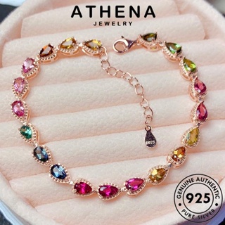 ATHENA JEWELRY กำไลข้อมือ ผู้หญิง เครื่องประดับ 925 เครื่องประดับ ทองทับทิม แท้ แฟชั่น เกาหลี เงิน ต้นฉบับ กำไล Silver สีลูกกวาดแฟชั่น ผู้หญิง B598