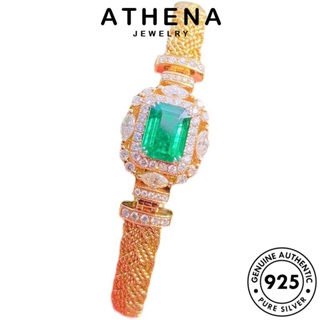 ATHENA JEWELRY แฟชั่น 925 กำไลข้อมือ Silver เกาหลี เงิน ต้นฉบับ ทองมรกต สานหรูหรา เครื่องประดับ ผู้หญิง กำไล เครื่องประดับ ผู้หญิง แท้ B600