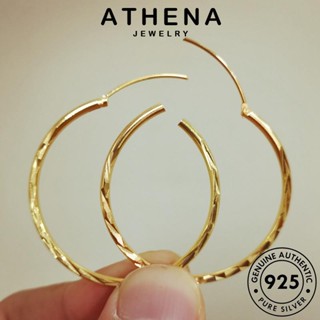 ATHENA JEWELRY เงิน หนีบ เกาหลี Silver ต่างหู แฟชั่น ทอง 925 ใหญ่ง่ายๆ ตุ้มหู แท้ เครื่องประดับ เครื่องประดับ ต้นฉบับ ห่วง ผู้หญิง E32