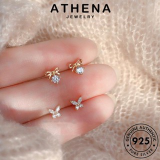 ATHENA JEWELRY แท้ ผีเสื้อ 925 เครื่องประดับ เกาหลี มอยส์ซาไนท์ไดมอนด์ ผู้หญิง ตุ้มหู แฟชั่น หนีบ ต้นฉบับ เงิน เครื่องประดับ Silver ห่วง ต่างหู E65