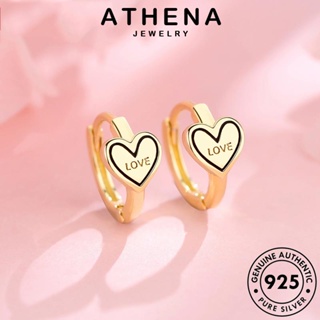 ATHENA JEWELRY ตุ้มหู รักหัวใจ Silver หนีบ เครื่องประดับ เงิน แฟชั่น 925 เครื่องประดับ ต้นฉบับ ห่วง แท้ เกาหลี ต่างหู ผู้หญิง ทอง E67