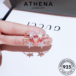 ATHENA JEWELRY มอยส์ซาไนท์ ต่างหู โกลด์ Silver เงิน ต้นฉบับ หนีบ 925 แฟชั่น เครื่องประดับ ไดมอนด์ ดอกไม้ ผู้หญิง ตุ้มหู ห่วง เครื่องประดับ เกาหลี แท้ E132