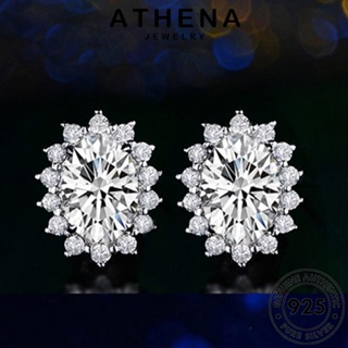 ATHENA JEWELRY ต้นฉบับ ตุ้มหู ซิทริน เครื่องประดับ ต่างหู หนีบ ห่วง ผู้หญิง เงิน เครื่องประดับ แฟชั่น แท้ 925 Silver เกาหลี วงรี E138