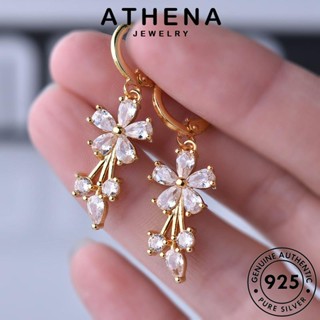 ATHENA JEWELRY ต้นฉบับ แฟชั่น แท้ ดอกไม้ พลอยสีม่วง ตุ้มหู 925 ห่วง หนีบ เงิน Silver ต่างหู เครื่องประดับ เครื่องประดับ ผู้หญิง เกาหลี E261