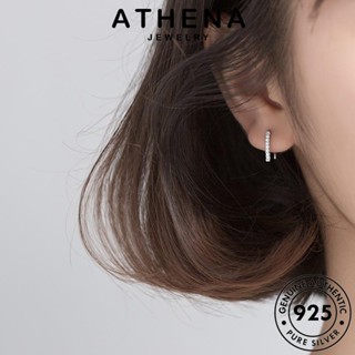 ATHENA JEWELRY หนีบ Silver เครื่องประดับ เงิน ตุ้มหู สายเจาะ ห่วง แฟชั่น ต้นฉบับ มอยส์ซาไนท์ไดมอนด์ ต่างหู แท้ เครื่องประดับ 925 เกาหลี ผู้หญิง E326