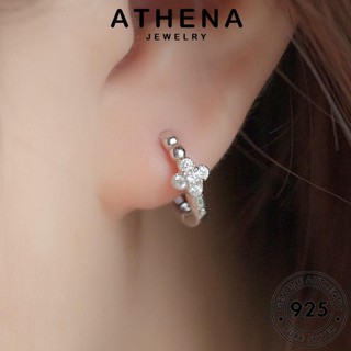 ATHENA JEWELRY ตุ้มหู เครื่องประดับ ข้าม เครื่องประดับ เกาหลี 925 มอยส์ซาไนท์ไดมอนด์ เงิน ต่างหู แท้ Silver ต้นฉบับ แฟชั่น หนีบ ผู้หญิง ห่วง E399