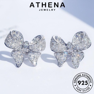 ATHENA JEWELRY ตุ้มหู 925 เครื่องประดับ ต้นฉบับ หนีบ ผู้หญิง แท้ ต่างหู เครื่องประดับ ห่วง Silver เงิน เกาหลี หูกระต่าย แฟชั่น มอยส์ซาไนท์ไดมอนด์ E147