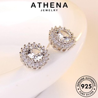 ATHENA JEWELRY ดอกไม้ ห่วง ต้นฉบับ แฟชั่น แท้ หนีบ 925 เครื่องประดับ ตุ้มหู ผู้หญิง มอยส์ซาไนท์ไดมอนด์ Silver เครื่องประดับ เงิน เกาหลี ต่างหู E518