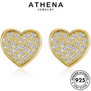 ATHENA JEWELRY ต้นฉบับ เกาหลี ห่วง ต่างหู โกลด์ Silver เครื่องประดับ หนีบ แท้ ผู้หญิง 925 ตุ้มหู เครื่องประดับ ไดมอนด์ แฟชั่น มอยส์ซาไนท์ เงิน E598