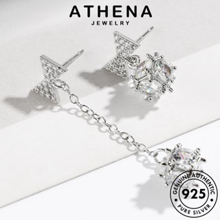 ATHENA JEWELRY หนีบ เกาหลี ห่วง แฟชั่น เครื่องประดับ ต้นฉบับ ตุ้มหู เงิน แท้ ผู้หญิง มอยส์ซาไนท์ไดมอนด์ ต่างหู เครื่องประดับ หูกระต่าย Silver 925 E645