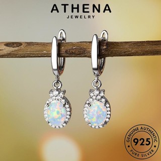 ATHENA JEWELRY เกาหลี รูปไข่ ตุ้มหู Silver ผู้หญิง โอปอล ห่วง แฟชั่น หนีบ เครื่องประดับ ต้นฉบับ แท้ เครื่องประดับ ต่างหู 925 เงิน E702