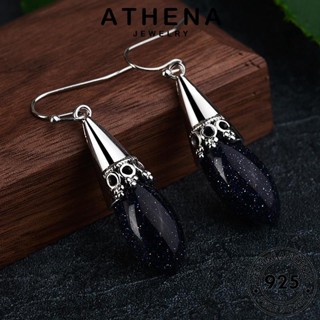 ATHENA JEWELRY เงิน แฟชั่น ต้นฉบับ 925 Silver แท้ เครื่องประดับ ผู้หญิง ตุ้มหู เครื่องประดับ ต่างหู หนีบ แบล็คไดมอนด์ออบซิเดียน ห่วง เกาหลี ทรงหยดน้ำ E746