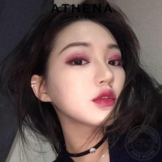 ATHENA JEWELRY โกลด์ ตุ้มหู ต่างหู ห่วง หนีบ กลม เงิน ไดมอนด์ แฟชั่น แท้ 925 Silver เครื่องประดับ เครื่องประดับ ผู้หญิง ต้นฉบับ มอยส์ซาไนท์ เกาหลี E837