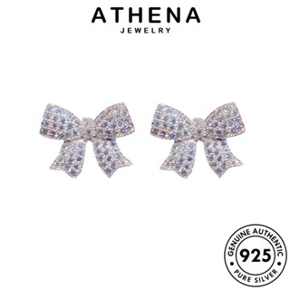 ATHENA JEWELRY หูกระต่าย เครื่องประดับ เงิน แท้ เกาหลี หนีบ ต้นฉบับ ห่วง ผู้หญิง ต่างหู เครื่องประดับ 925 ตุ้มหู มอยส์ซาไนท์ไดมอนด์ Silver แฟชั่น E876