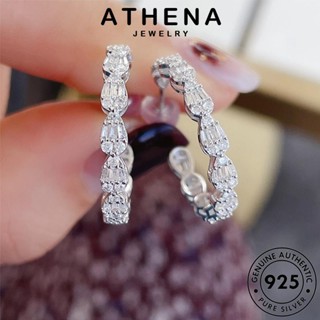 ATHENA JEWELRY Silver ต่างหู มอยส์ซาไนท์ไดมอนด์ 925 หนีบ กลม ต้นฉบับ ห่วง แท้ แฟชั่น เครื่องประดับ เงิน ผู้หญิง เกาหลี ตุ้มหู เครื่องประดับ E896