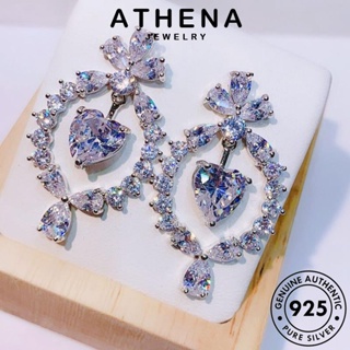 ATHENA JEWELRY ห่วง Silver กลม ตุ้มหู แฟชั่น เงิน ต่างหู ต้นฉบับ มอยส์ซาไนท์ไดมอนด์ แท้ ผู้หญิง เครื่องประดับ เกาหลี หนีบ 925 เครื่องประดับ E903